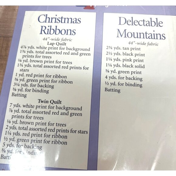 2-In-1 Quilt Pattern Book Christmas Ribbons & Delectable Mountains - Picture 3 of 3